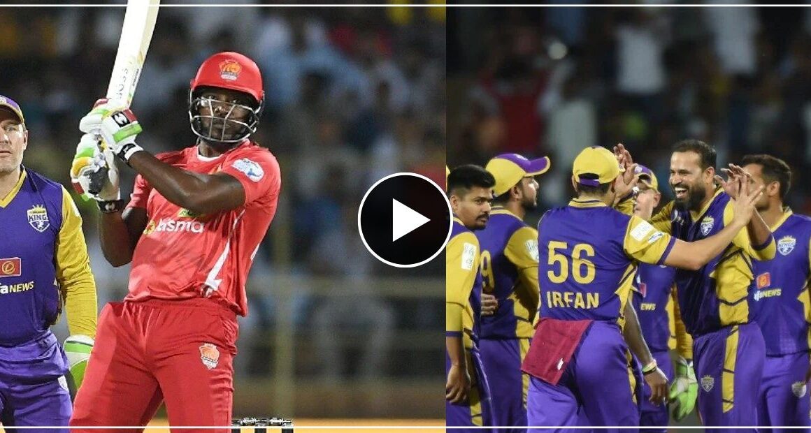 गुजरात के मुँह से छीनी जीत, पठान ब्रदर से हारे सहवाग, गेल ने बोला हल्ला 12 गेंद में ठोके 54 रन – देखें वीडियो