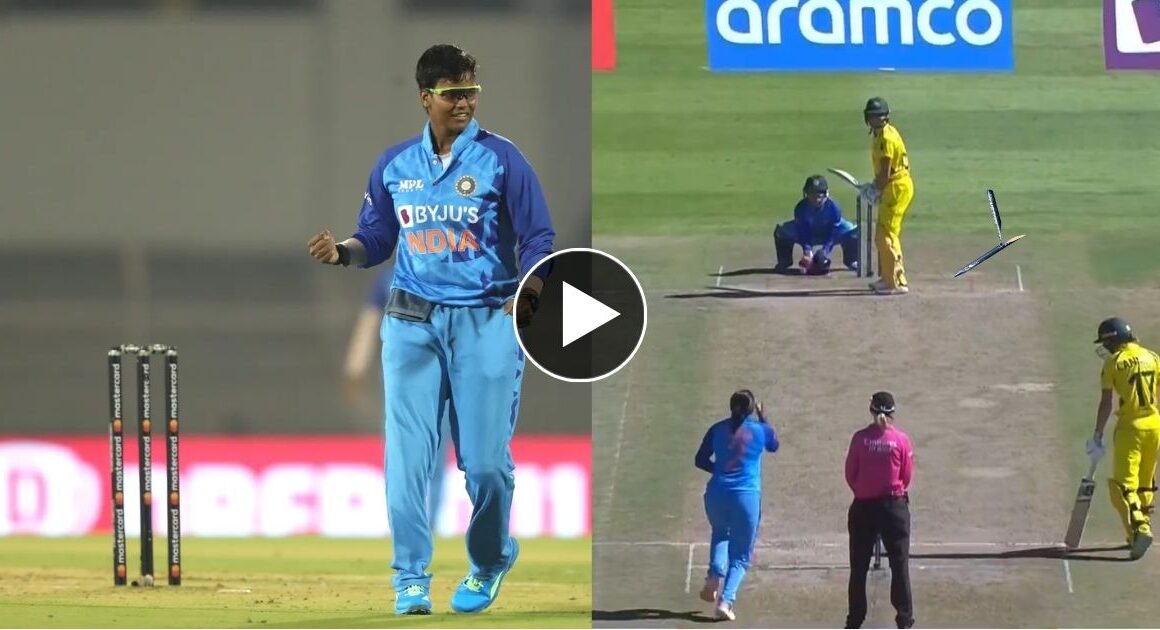 दीप्ती शर्मा ने फेंकी जादुई गेंद क्लीन बोल्ड हुयी सिक्सर किंग – वीडियो